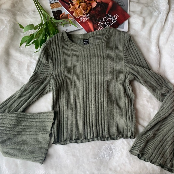 SHEIN green long sleeve sweater size l - Picture 3 of 7
